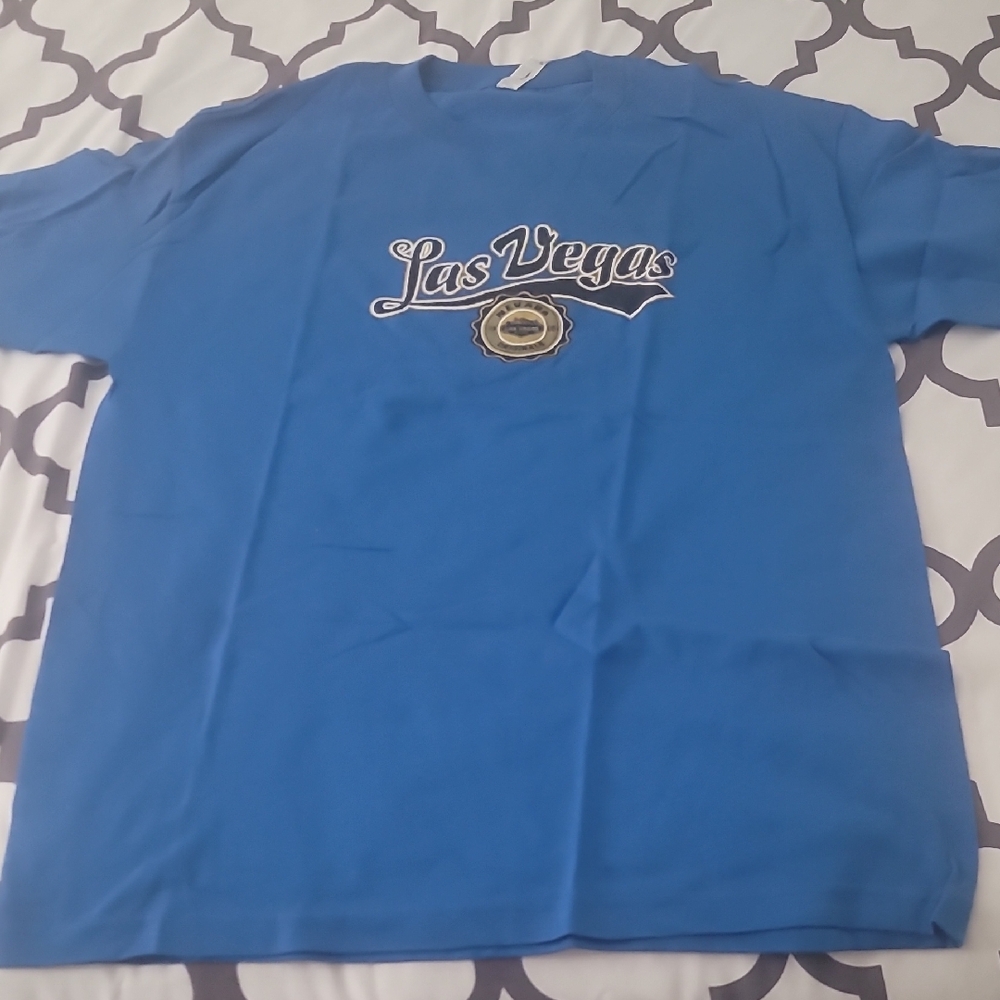 Las Vegas Blue Short Sleeve Souvenir Graphic T-Shirt Men's L Nwot
